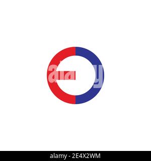 abstract letter ed colorful geometric round logo vector Stock Vector