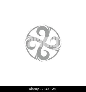 circle motion geometric arrows air flows symbol vector Stock Vector