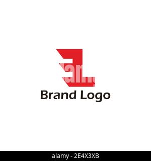 letter l abstract fast motion geometric logo vector Stock Vector