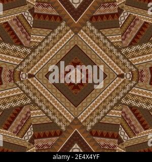 Creative seamless patchwork pattern with geometrical african motifs Stock Vector