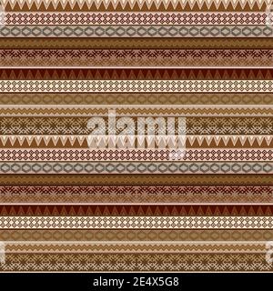 Geometrical seamless pattern with african brown motifs Stock Vector