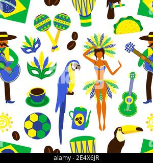 map of brazil with mask carnival and guitar Stock Vector Image & Art ...