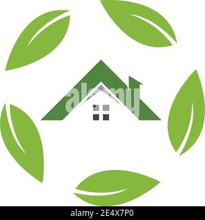 green house logo vector friendly concept template Stock Vector