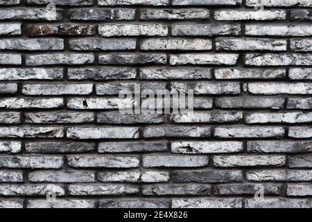 Gray grunge brick wall background. Dark stone texture for design Stock Photo