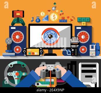 hand holding game console portable device vintage Stock Vector Image ...
