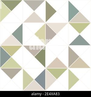 trendy tile ceramic, seamless vector pattern modern style, triangular multicolored tile design Stock Vector