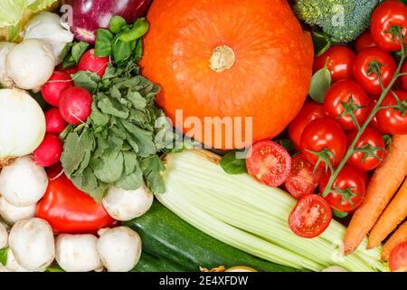 Vegetables background food collection pattern carrots tomatoes mushrooms vegetable backgrounds Stock Photo