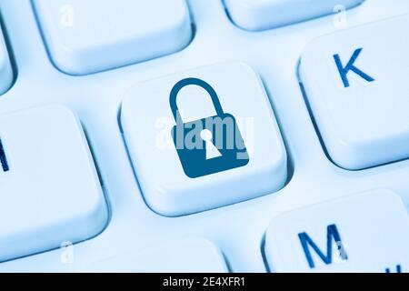 Internet computer security lock icon data protection network keyboard Stock Photo