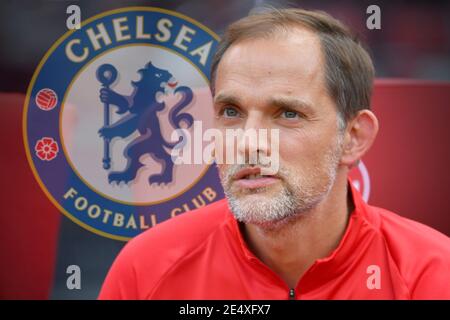 PHOTOMONTAGE: Media reports: Tuchel is supposed to replace Lampard at Chelsea Frank Lampard is apparently facing the end of Chelsea. According to British media reports, there should already be a successor on the coachbank: the former PSG coach Thomas Tuchel. Archive photo: Thomas TUCHEL (coach PSG), single image, trimmed single motif, portrait, portrait, portrait. 1.FC Nuremberg-Paris Saint Germain (PSG) 1-1, on 07/20/2019 Max Morlock Stadion Nuernberg, test match, DFL REGULATIONS PROHIBIT ANY USE OF PHOTOGRAPHS AS IMAGE SEQUENCES AND/OR QUASI-VIDEO. Â | usage worldwide Stock Photo