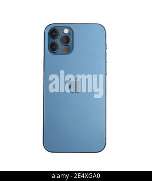 Iphone 12 pro on white background Stock Photo