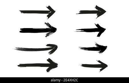 grunge arrow vector. grunge arrow brush.grunge arrow paint Stock Vector
