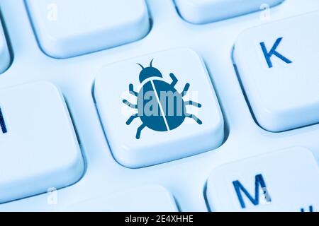 Internet security computer virus Trojan network hacker hacking symbol keyboard Stock Photo