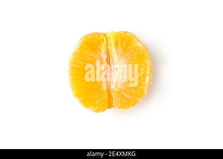 Half of ripe mandarin isolated on white background Stock Photo