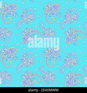 Traditional seamless paisley pattern. Indian floral ornament. Stock Vector