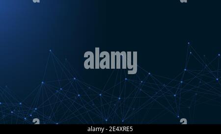 Abstract plexus background with connected lines and dots. Plexus geometric effect. Digital data visualization. Futuristic technology style low-poly Stock Vector