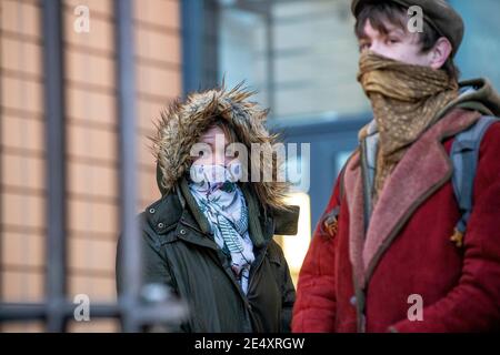 Four people charged with criminal damage of the statue of Edward Colston appear at Bristol Magistrates Court. Pictured is Rhian Graham, 29. Stock Photo