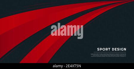 Sport concept abstract background red line curve shape design with space for text. vector illustration. Stock Vector