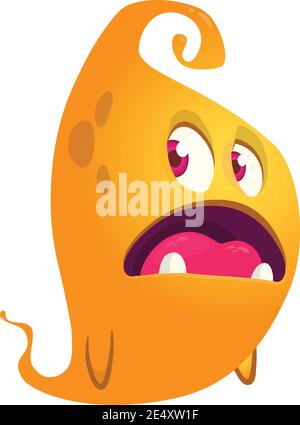 Angry cartoon monster screaming. Yelling angry monster expression. Halloween vector illustration Stock Vector