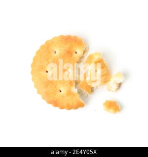Tasty cracker biscuit isolated on white background Stock Photo