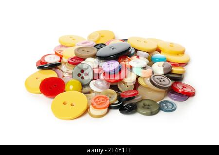 Multi colored buttons isolated on white background Stock Photo