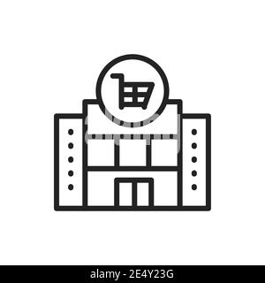 Shop color line icon. Isolated vector element. Outline pictogram for ...