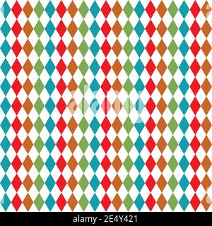 Colorful diamond seamless pattern on white background Stock Vector