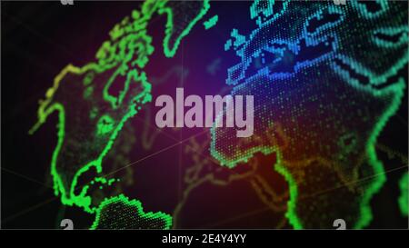 Abstract worl map connection backround. 3d illustration Stock Photo