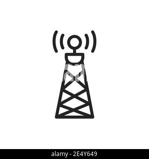 Satellite tower sign color line icon. Isolated vector element. Stock Vector