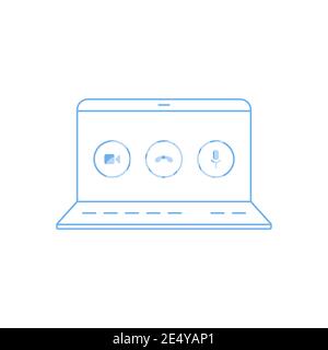 Video call icon. Online call symbol. Vector illustration. Stock Vector