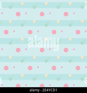 Pink blue green polka dot seamless pattern background for print Stock Vector