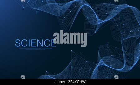Abstract plexus background with connected lines and dots. Plexus geometric effect. Digital data visualization. Futuristic technology style low-poly Stock Vector