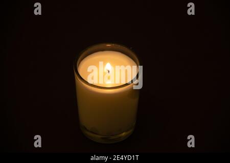 Commemorative (Yahrtzeit) candle Stock Photo