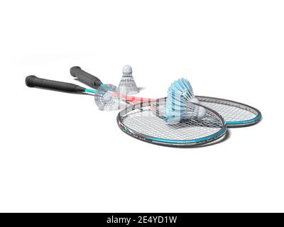 Badminton shuttlecocks isolated on white background. 3D illustration ...