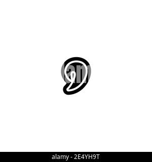 Comma apostrophe font decorative hand drawn lettering, vector. Stock Vector
