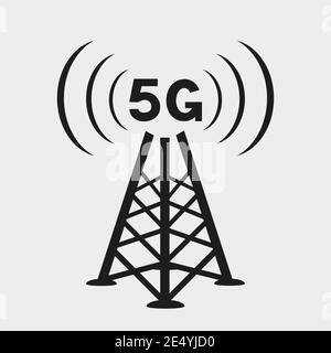 5g antenna tower icon Stock Vector