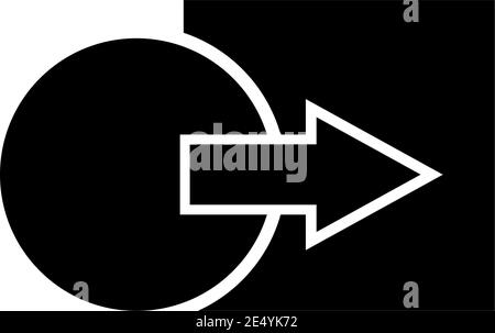 Put Circle in Square, Children Logic Educational Game. Flat Vector Icon illustration. Simple black symbol on white background. Put Circle in Square si Stock Vector