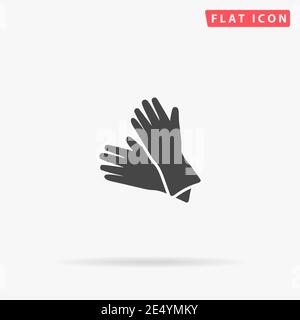 Cleaning Rubber Gloves flat vector icon. Hand drawn style design illustrations. Stock Vector