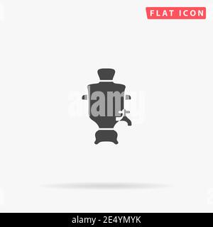 Samovar flat vector icon. Hand drawn style design illustrations. Stock Vector