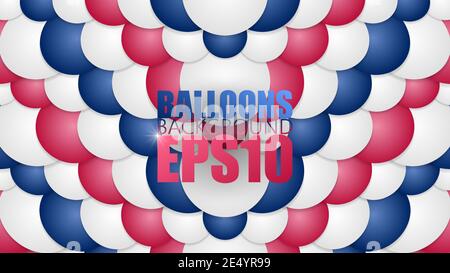 EPS10 background. Graphic effect based on balloons with US flag colors. An easy to use element. Perfect for any use you want to make of it. Stock Vector