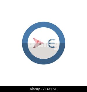 East direction. Flat color icon. Isolated weather vector illustration Stock Vector