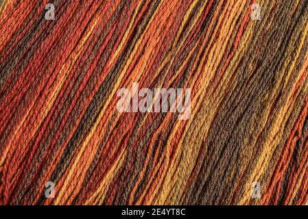 The beautiful colors of the dyeing yarn for the background. Stock Photo