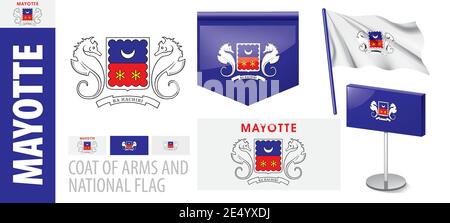 Country Mayotte. Mayotte flag. Vector illustration. 14214731