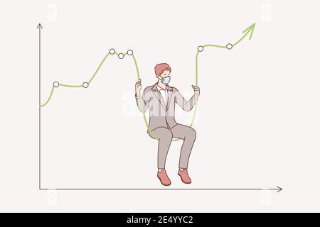 Stock market crash during coronavirus concept Stock Vector