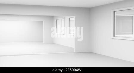 white modern lab interior room 3d render illustration Stock Photo