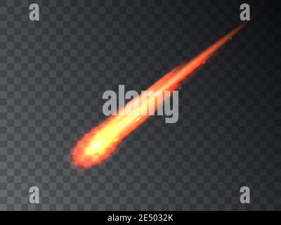 illustration of the fireball asteroid falling on the earth icon Stock ...