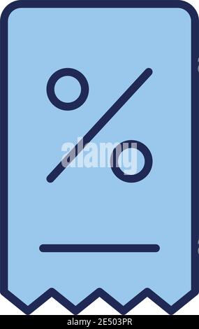 receipt with percent symbol flat style icon vector illustration design Stock Vector
