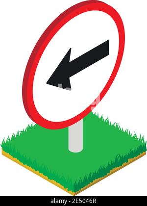 Left turn icon. Isometric illustration of left turn vector icon for web Stock Vector