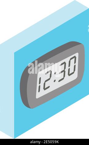 Digital clock icon. Isometric illustration of digital clock vector icon for web Stock Vector