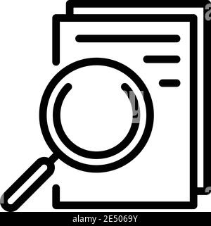 Agent doc search icon. Outline agent doc search vector icon for web design isolated on white background Stock Vector