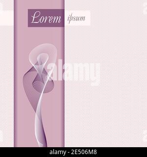 Purple, pink book cover template. Swirl art line pattern. Curled design element. Elegant vector background. Vintage layout for brochure, poster. EPS10 Stock Vector